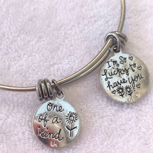 Lucky to Have You Elephant Charm Bracelet Silver Finish Expands 2.0”-3.5” - Picture 3 of 3